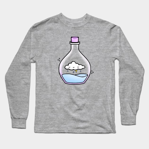 Storm Cloud Potion Bottle Long Sleeve T-Shirt by staceyromanart